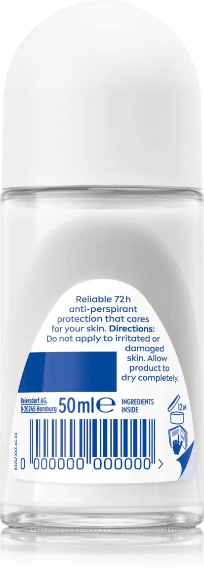 NIVEA Extra Bright Roll-On Deodorant back view, 50ml