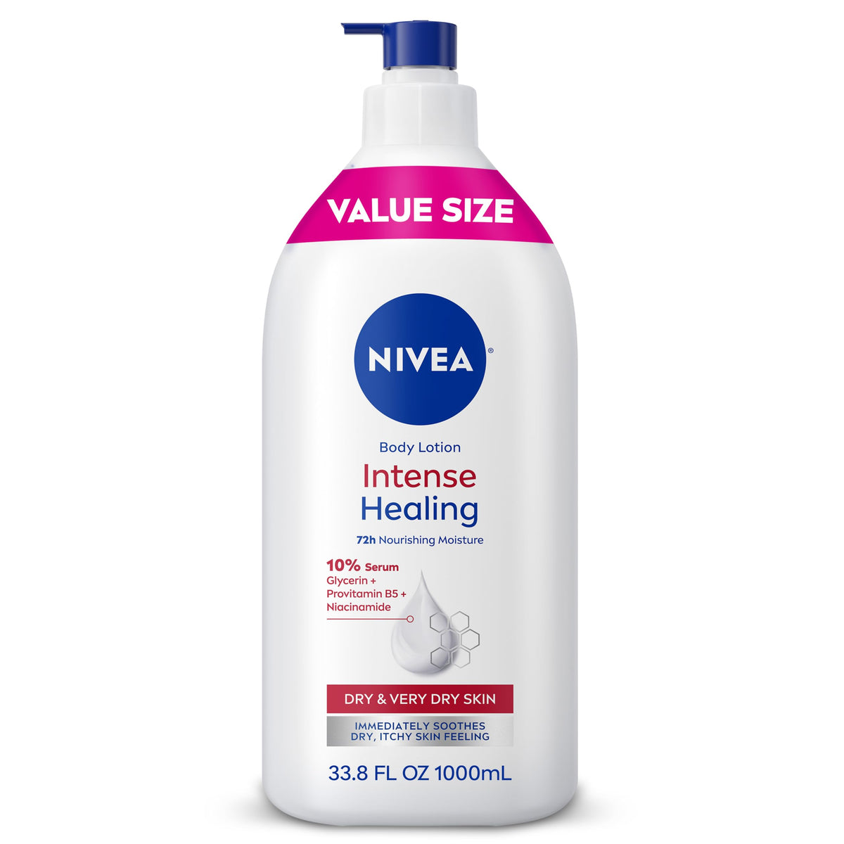 NIVEA Intense Healing Body Lotion 33.8 Fl Oz front view