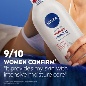 NIVEA Intense Healing Body Lotion with a towel