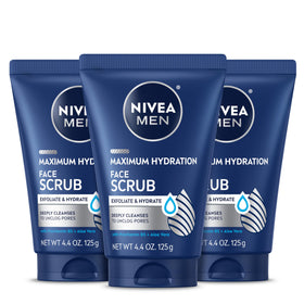 NIVEA MEN Maximum Hydration Face Scrub 4.4 OZ tube front view