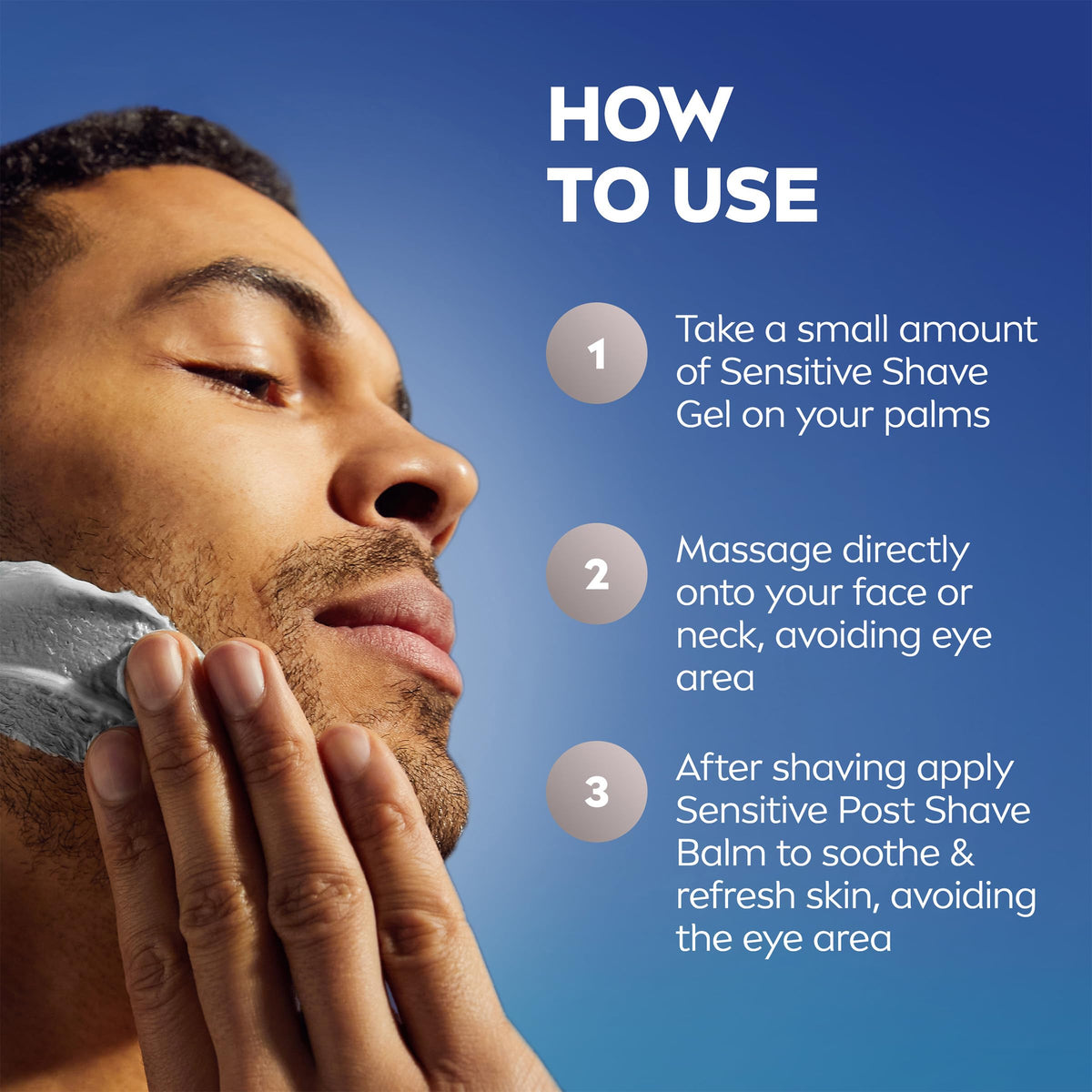 NIVEA MEN Sensitive Shave Gel foam on a razor