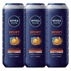 NIVEA MEN Sport 3-in-1 Body Wash three bottles front view