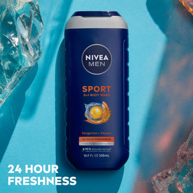NIVEA MEN Sport Body Wash 16.9 fl oz bottle side view