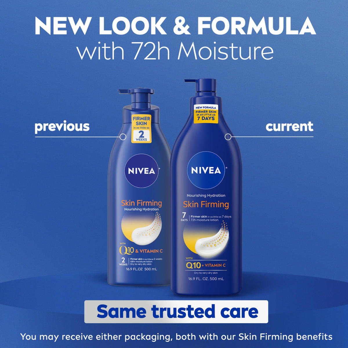 NIVEA Nourishing Hydration Skin Firming Body Lotion side view showing texture