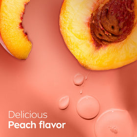 NIVEA Peach Lip Care tinted lip balm with a coral tint swatch