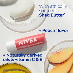 NIVEA Peach Lip Care tinted lip balm with nourishing oils