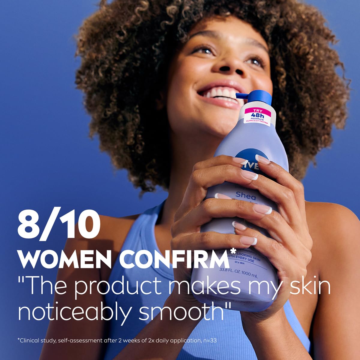 NIVEA Shea Nourish Body Lotion on bathroom counter