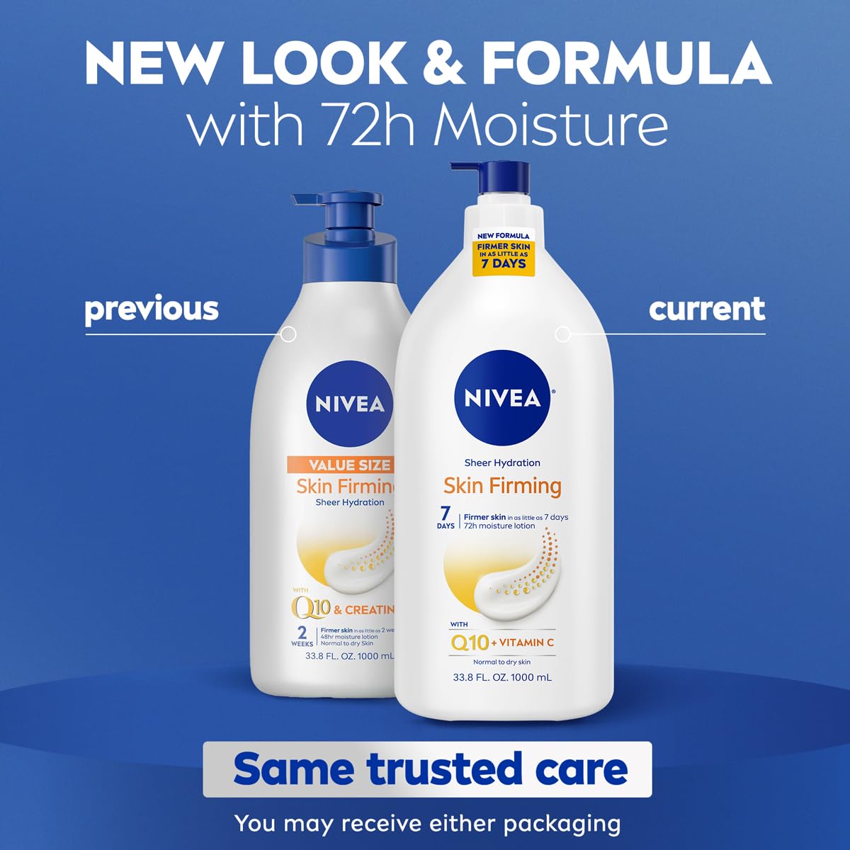 NIVEA Sheer Hydration Skin Firming Body Lotion pump close-up