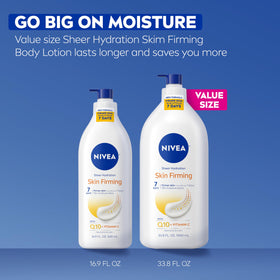 NIVEA Sheer Hydration Skin Firming Body Lotion with ingredients list