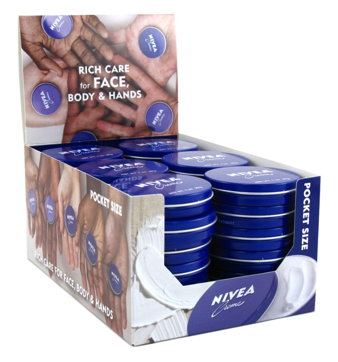 NIVEA Skin Creme 1 oz tin opened showing cream