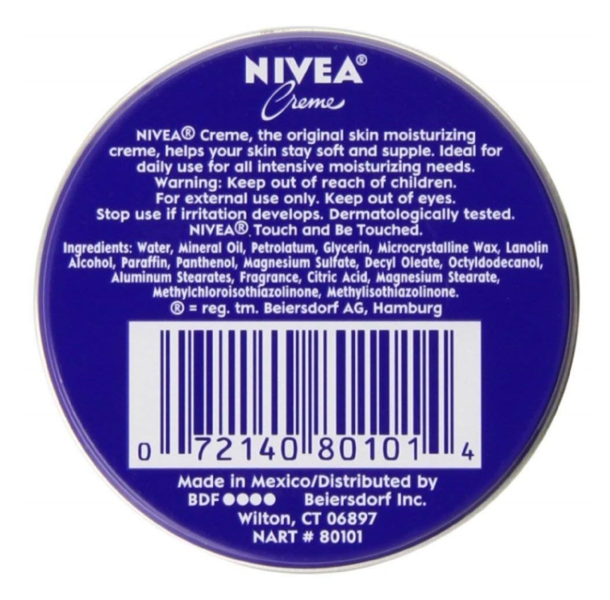 NIVEA Skin Creme 1 oz tin side view