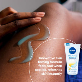 NIVEA Skin Firming Body Lotion and Gel Cream set displayed together