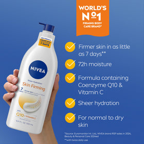 NIVEA Skin Firming Body Lotion application on skin