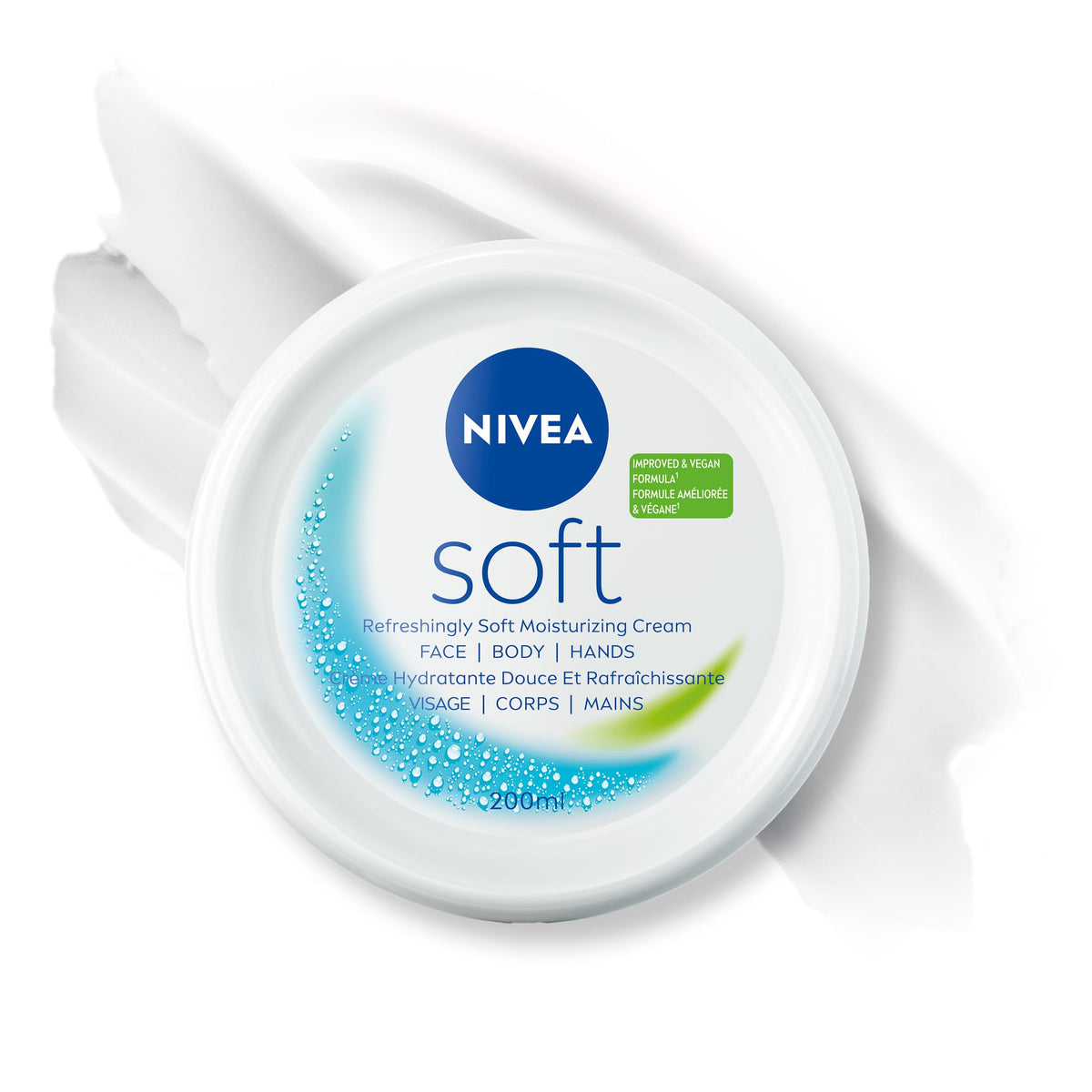 NIVEA Soft Moisturizing Creme 6.8 oz front view with creamy texture