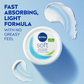 NIVEA Soft Refreshingly Soft Moisturizing Cream with Jojoba Oil and Vitamin E