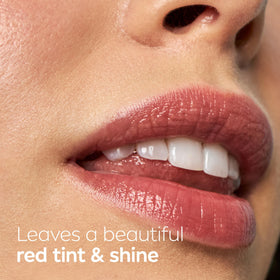 NIVEA Strawberry Lip Care lip balm swatch on skin
