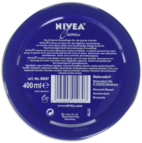 NIVEA Unscented Creme 400ml side view showing texture