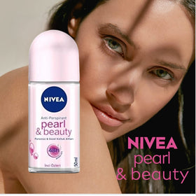 NIVEA Women Deodorant Roll On Pearl & Beauty front view of a single bottle