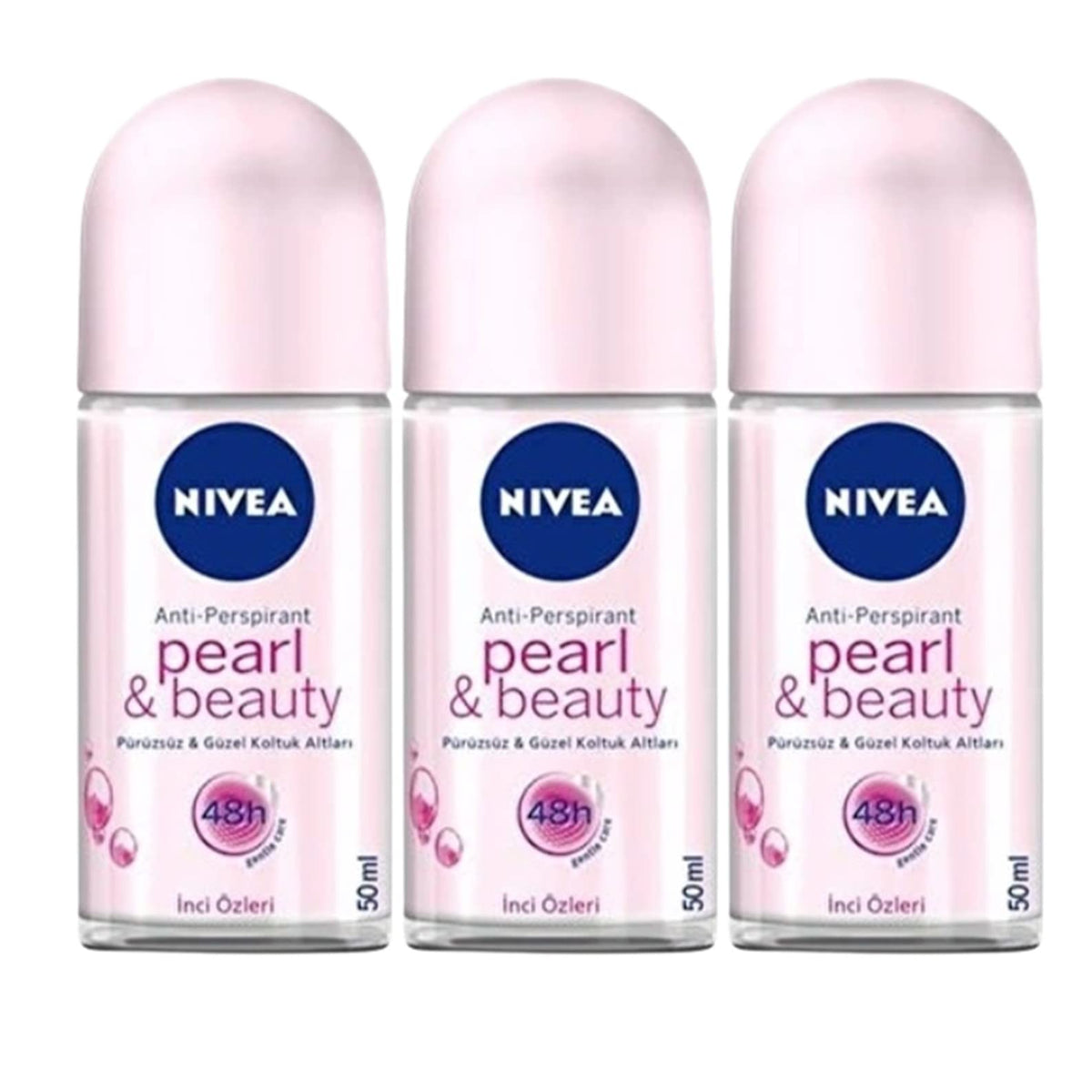 NIVEA Women Deodorant Roll On Pearl & Beauty pack of 3 with 50ml bottles