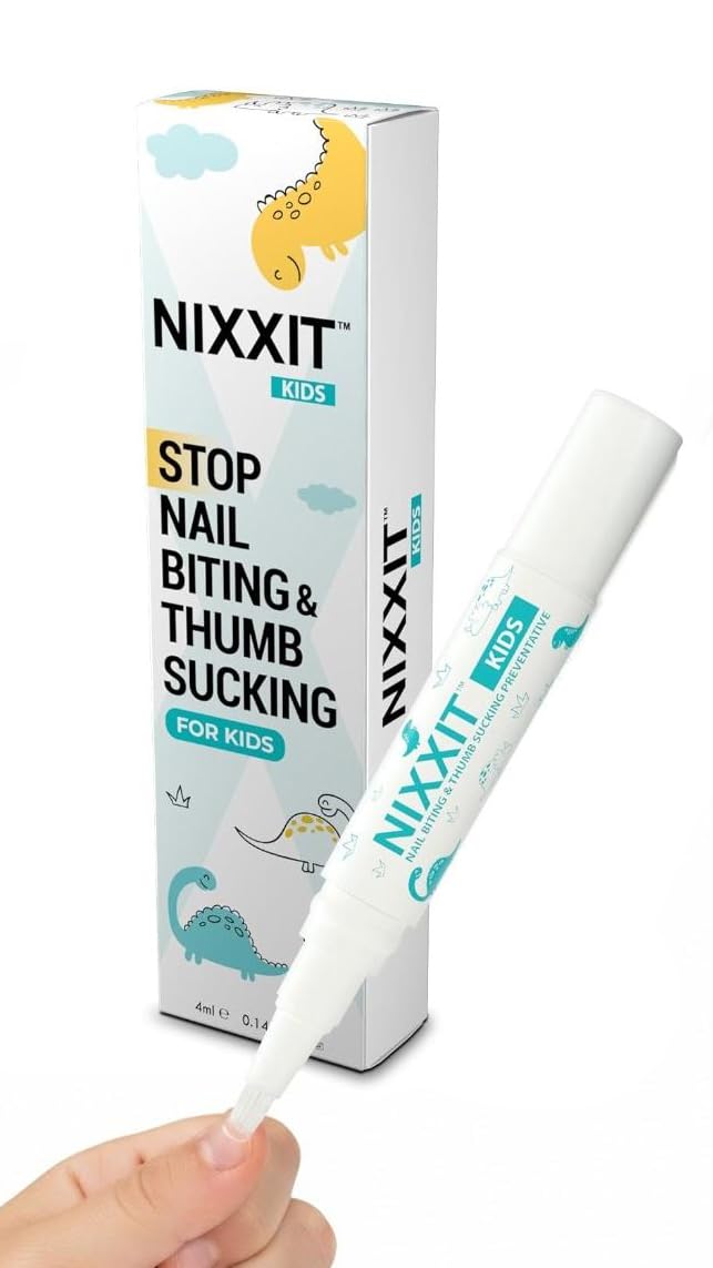 NIXXIT Nail Biting Prevention Pen front view with clear design