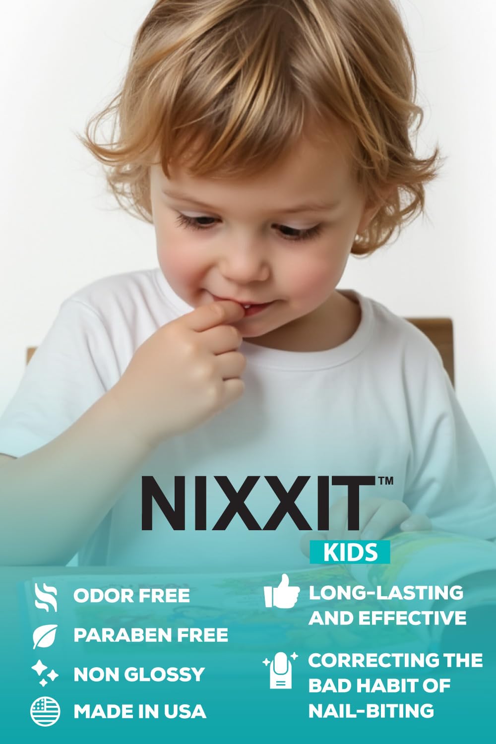 NIXXIT Nail Biting Prevention Pen packaging with kid-friendly graphics