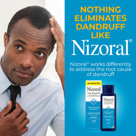 Nizoral Anti-Dandruff Shampoo in a bathroom setting