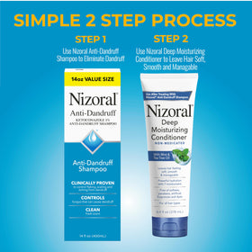 Nizoral Conditioner 9.4 oz side view with mint and tea tree oil
