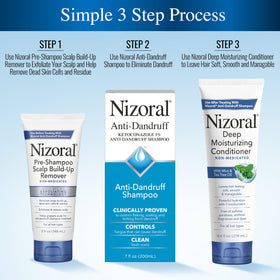 Nizoral Pre-Shampoo Scalp Build-Up Remover application on scalp