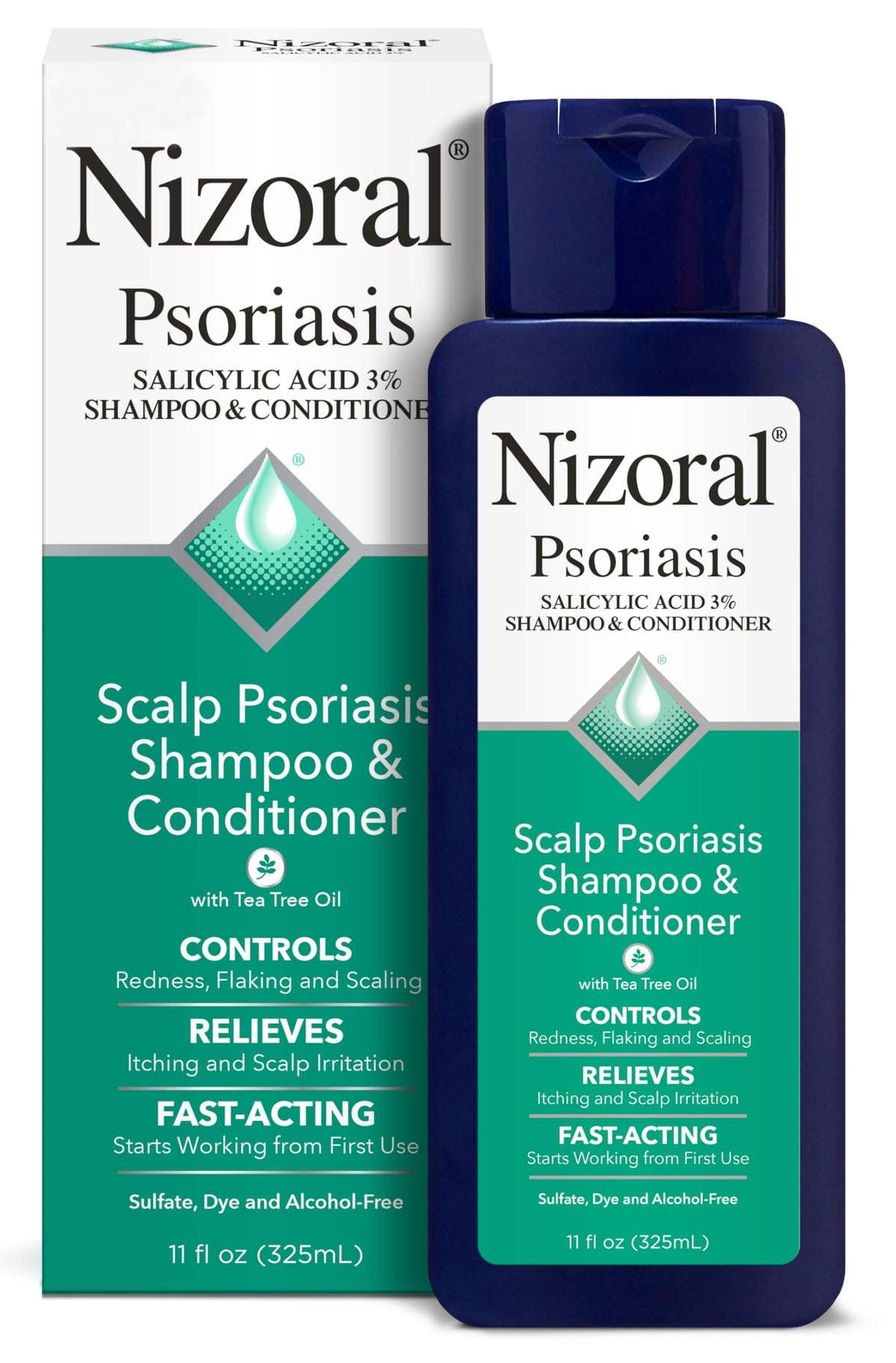 Nizoral Psoriasis Shampoo & Conditioner 11 Oz front view