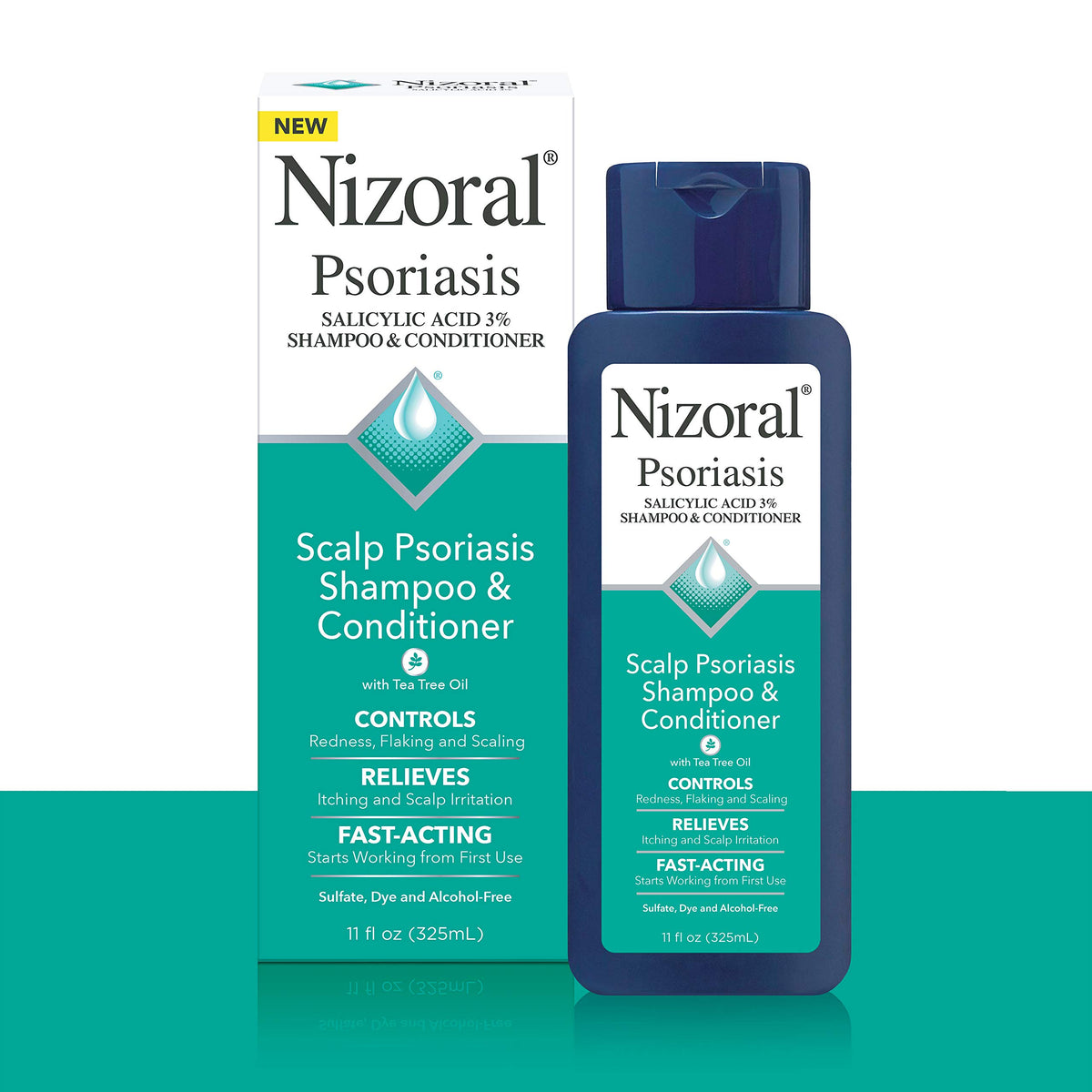 Nizoral Psoriasis Shampoo & Conditioner bottle side view