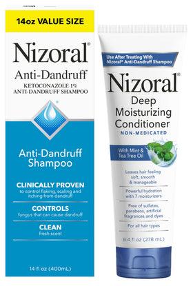 Nizoral Shampoo 14 oz front view with fresh scent