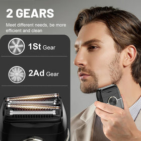 NKTMXY Electric Foil Shaver being used in a bathroom setting
