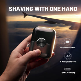 NKTMXY Electric Foil Shaver displayed with grooming accessories