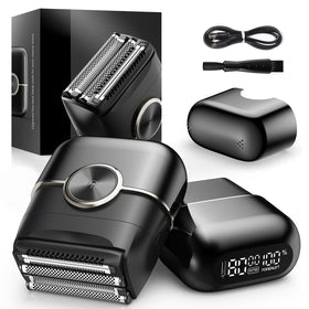 NKTMXY Electric Foil Shaver front view with 4 floating blades
