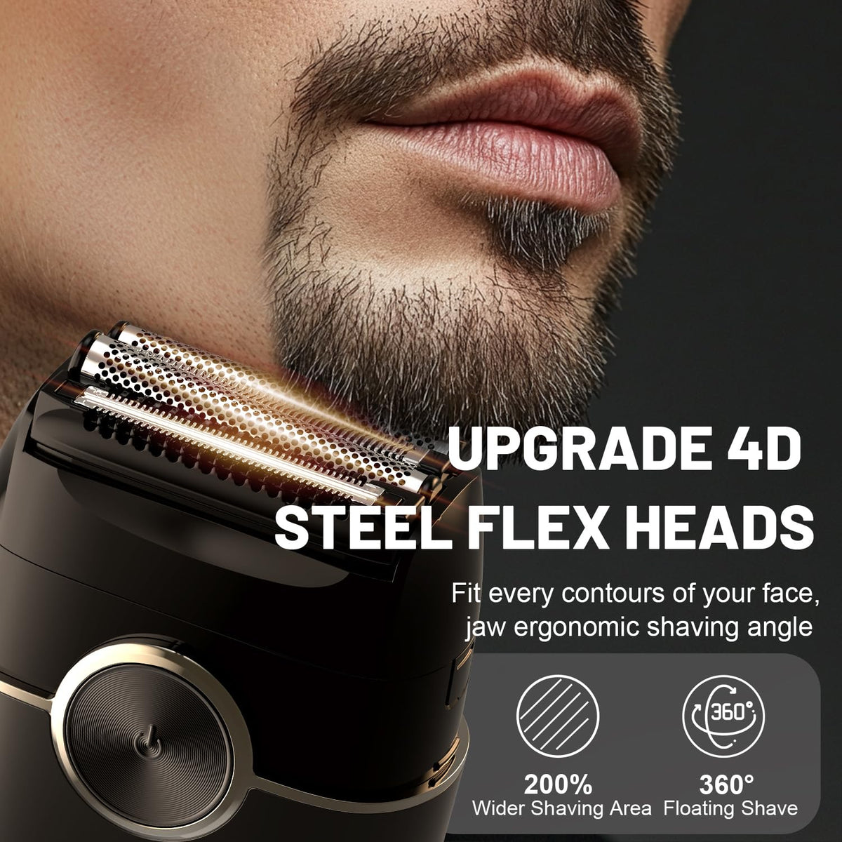 NKTMXY Electric Foil Shaver side view showing LED display