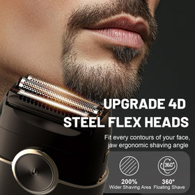 NKTMXY Electric Foil Shaver side view showing LED display