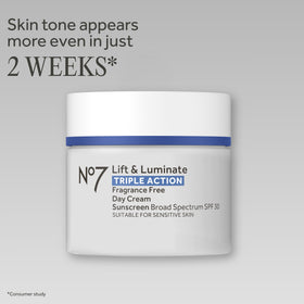 No.7 Lift & Luminate Face Cream packaging details