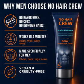 NO HAIR CREW Body Hair Removal Cream 200ml packaging