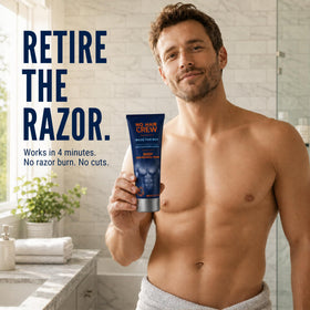 NO HAIR CREW Body Hair Removal Cream application on skin
