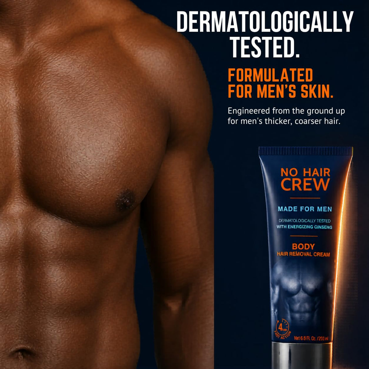 NO HAIR CREW Body Hair Removal Cream with grooming tools