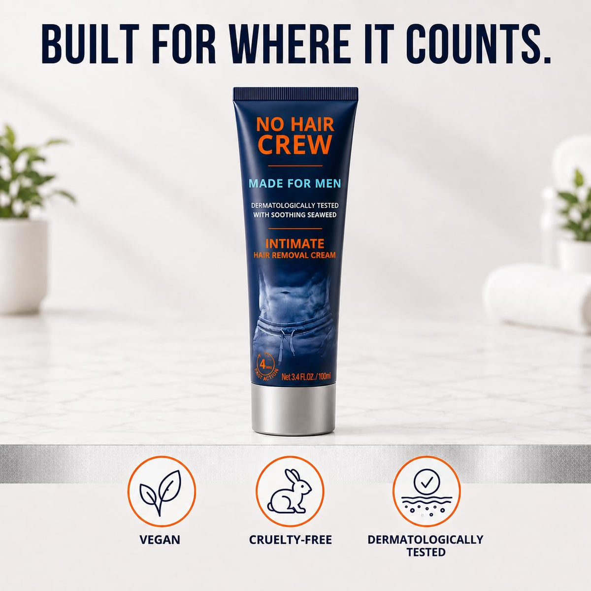 NO HAIR CREW Intimate Hair Removal Cream usage demonstration