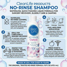 No-Rinse Shampoo 16 fl oz bottle side view