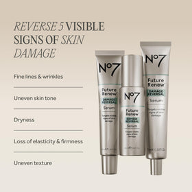No7 Future Renew Damage Reversal Face Serum bottle side view