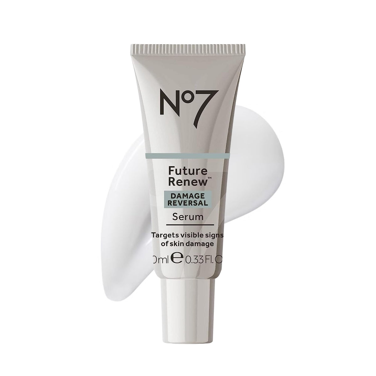 No7 Future Renew Damage Reversal Face Serum front view with packaging