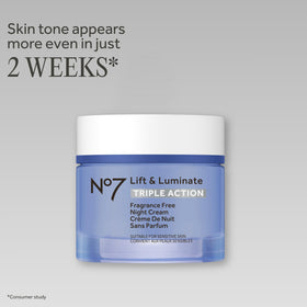 No7 Lift and Luminate Night Cream 50ml back view