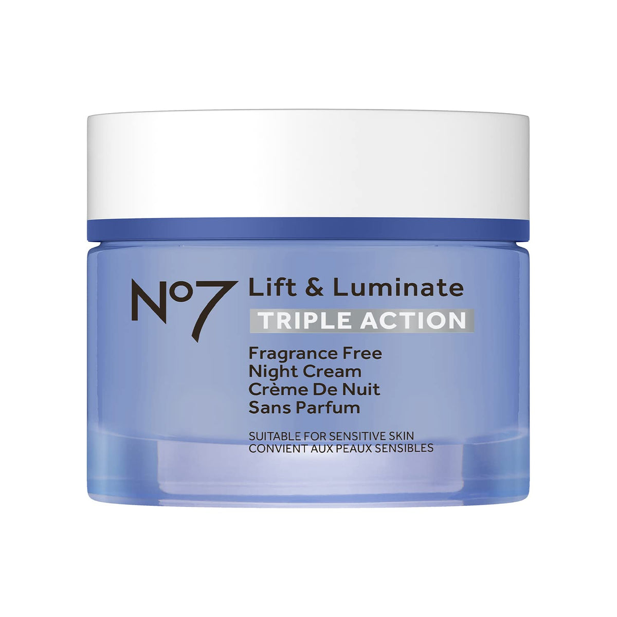 No7 Lift and Luminate Night Cream 50ml front view