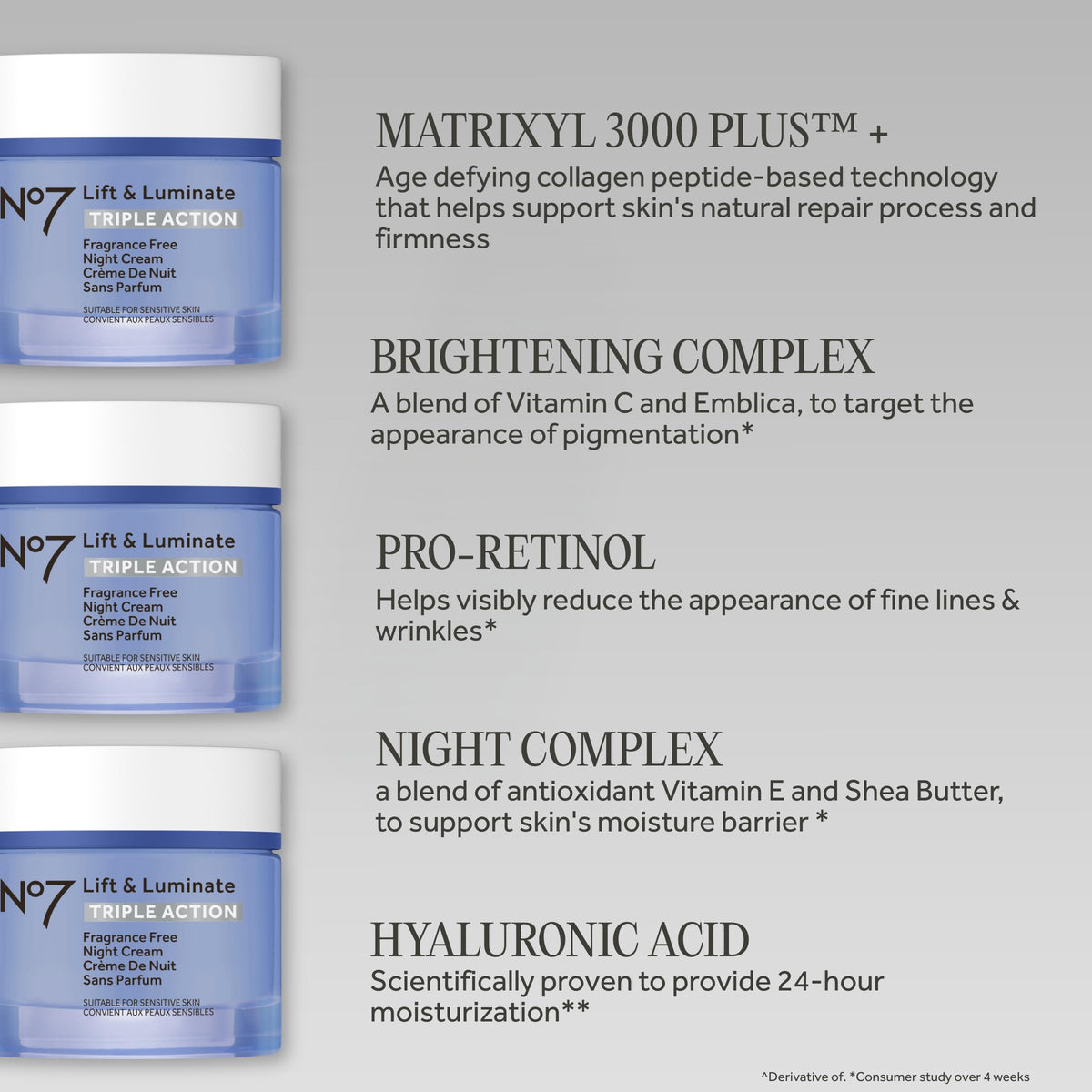 No7 Lift and Luminate Night Cream 50ml side view