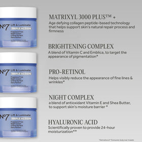 No7 Lift and Luminate Night Cream 50ml side view