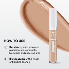 No7 Lift & Luminate Concealer Light shade blended on skin