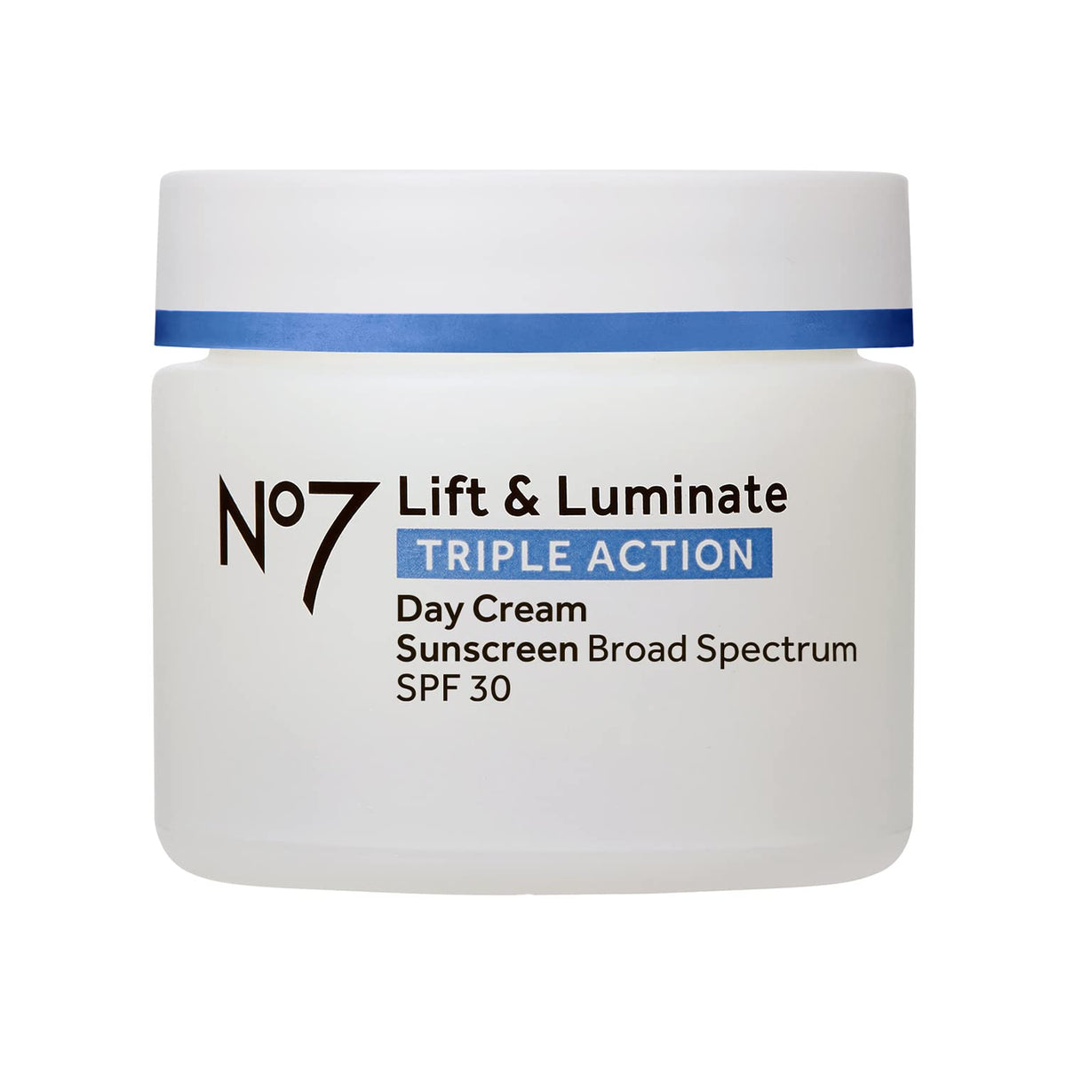 No7 Lift & Luminate Day Cream front view with SPF 30